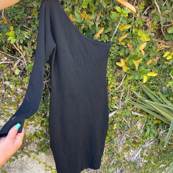 NWT Fashion Nova | Side Hustle Sweater Mini Dress - Black - Picture 10 of 11